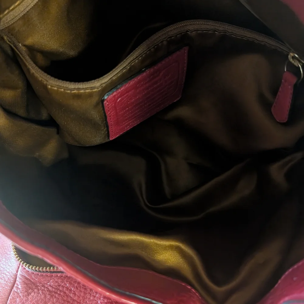 Coach Bag Madison Phoebe Cranberry Red Leather Shoulder Hobo H24621 From 2013